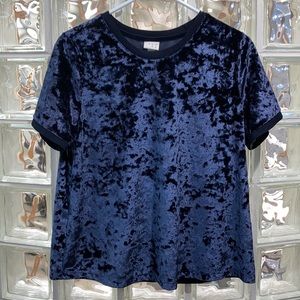 **NEW NWT** Navy Blue Crushed Velvet Top